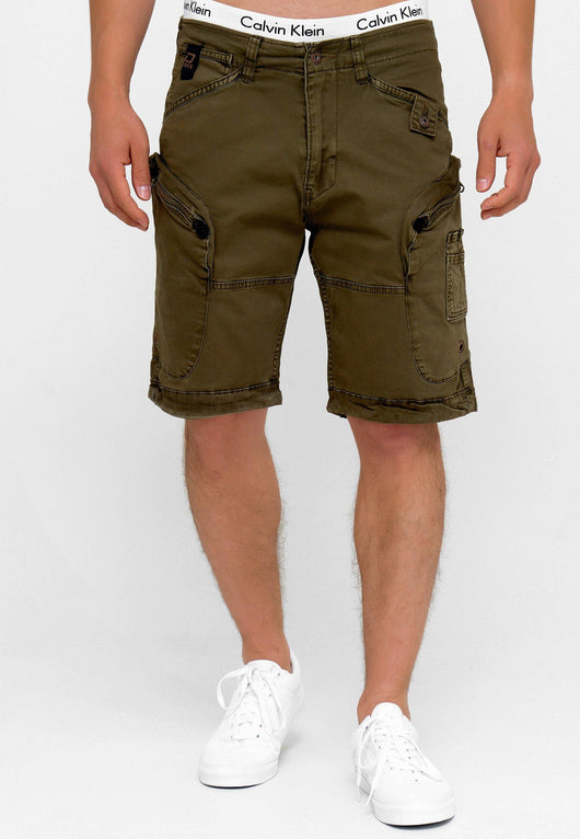 Indicode Men's Bosa Cargo Shorts with 7 pockets made of 98% cotton