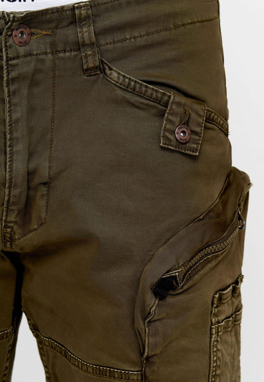 Indicode Men's Bosa Cargo Shorts with 7 pockets made of 98% cotton