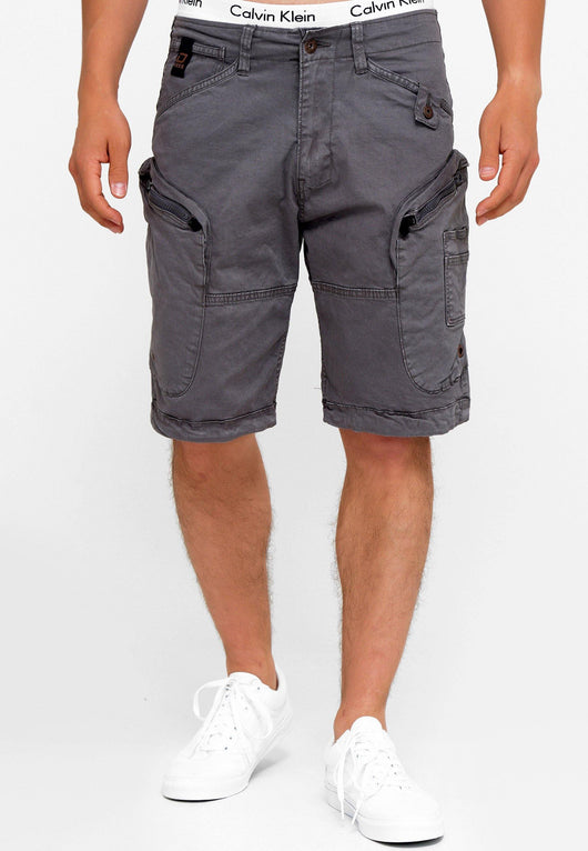 Indicode Herren Bosa Cargo Shorts mit 7 Taschen aus 98% Baumwolle