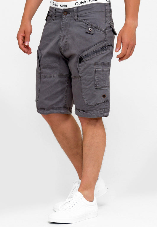 Indicode Herren Bosa Cargo Shorts mit 7 Taschen aus 98% Baumwolle