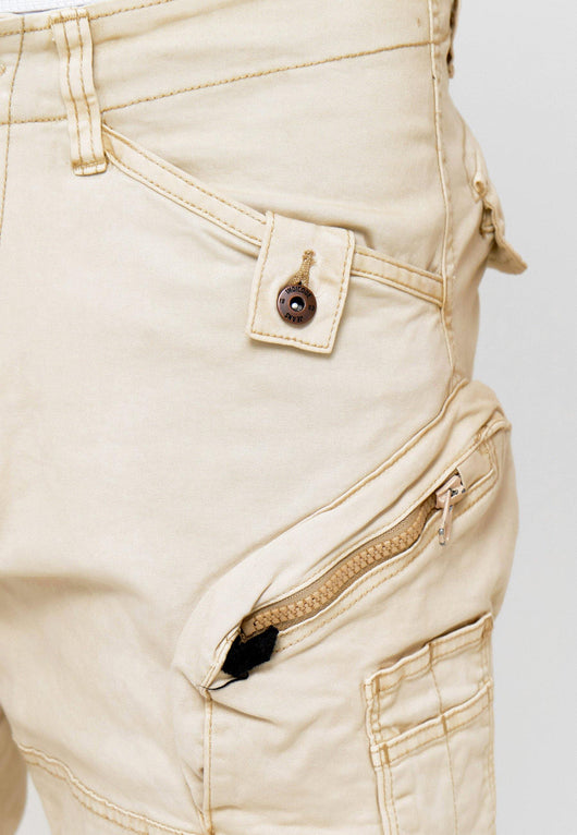 Indicode Men's Bosa Cargo Shorts with 7 pockets made of 98% cotton